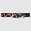 Replica Gucci Belt with framed Double G buckle Black 575587