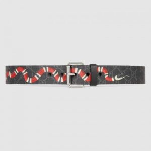 Replica Gucci GG belt with Kingsnake print 434520