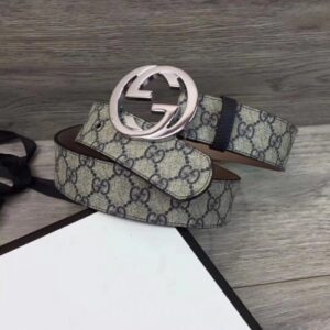 Replica Gucci GG Supreme belt with G buckle 411924 2