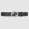 Replica Gucci Kingsnake Print GG Supreme Belt With Square Buckle 2