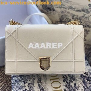 Replica Dior "Diorama" Flap in Grainy Calfskin with Large Cannage Moti 2