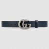 Replica Gucci Leather belt with Double G buckle 1.5" width