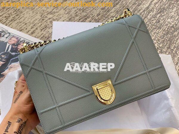 Replica Dior "Diorama" Flap in Grainy Calfskin with Large Cannage Moti 2