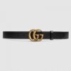 Replica Gucci Leather belt with Double G buckle 397660