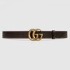 Replica Gucci Leather belt with Double G buckle with snake black 458949 2