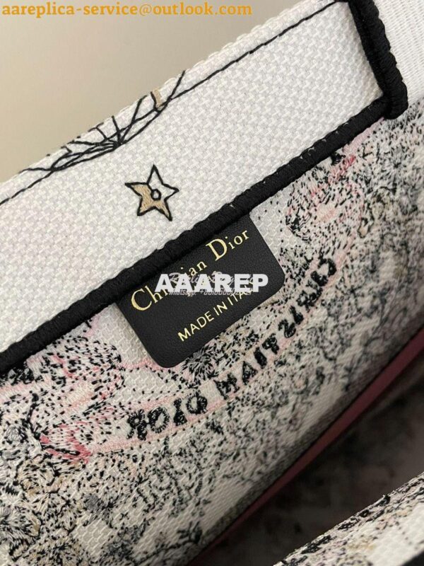 Replica Dior Book Tote bag in Pastel Pink and White Butterfly Around T 21