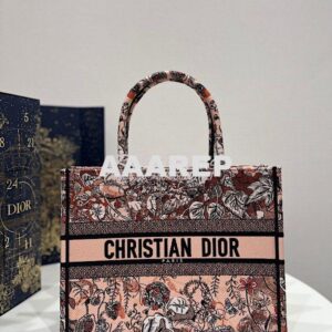 Replica Dior Book Tote bag in Powder Pink Jardin Magique Embroidery