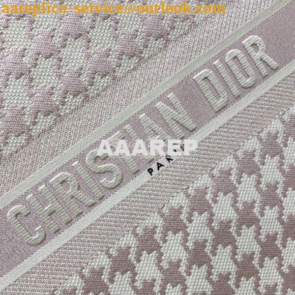 Replica Dior Book Tote bag in Rose Des Vents Houndstooth Embroidery 3