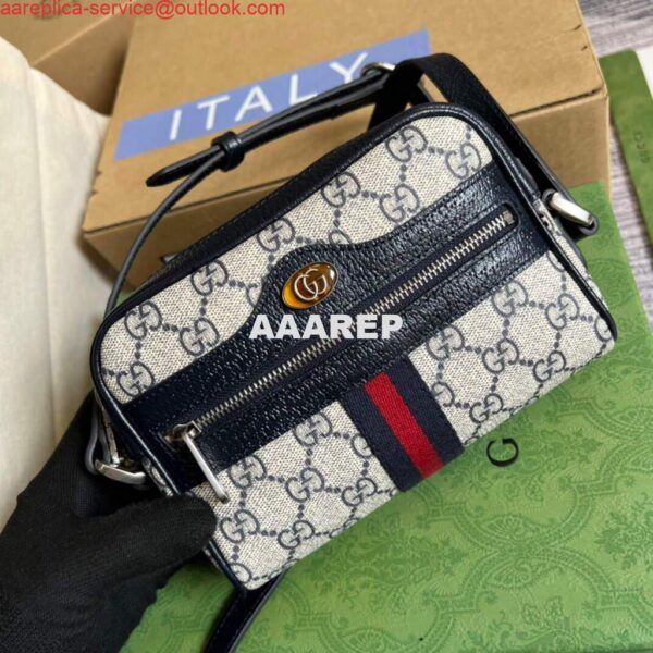 Replica Gucci 517350 Ophidia GG Mini Bag Beige Blue 4