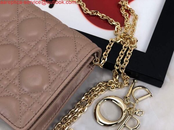 Replica Dior S0204 Lady Dior Pouch Ultramatte Cannage Calfskin Light Pink 6