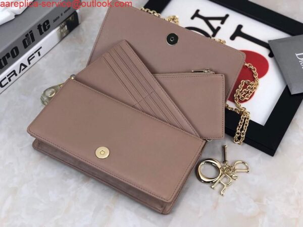 Replica Dior S0204 Lady Dior Pouch Ultramatte Cannage Calfskin Light Pink 7
