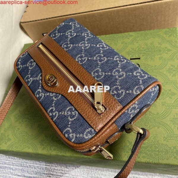 Replica Gucci 517350 Ophidia GG Mini Bag Navy blue 3