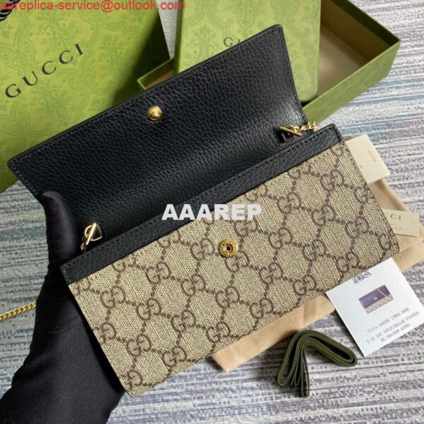 Replica Gucci 546585 GG Marmont Chain Wallet Black 5