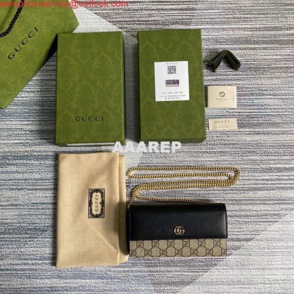 Replica Gucci 546585 GG Marmont Chain Wallet Black 8