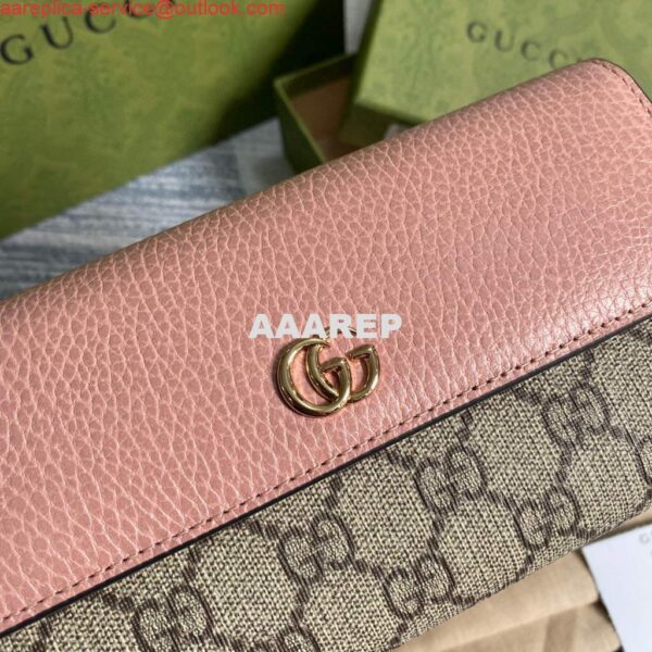 Replica Gucci 546585 GG Marmont Chain Wallet Pink 4