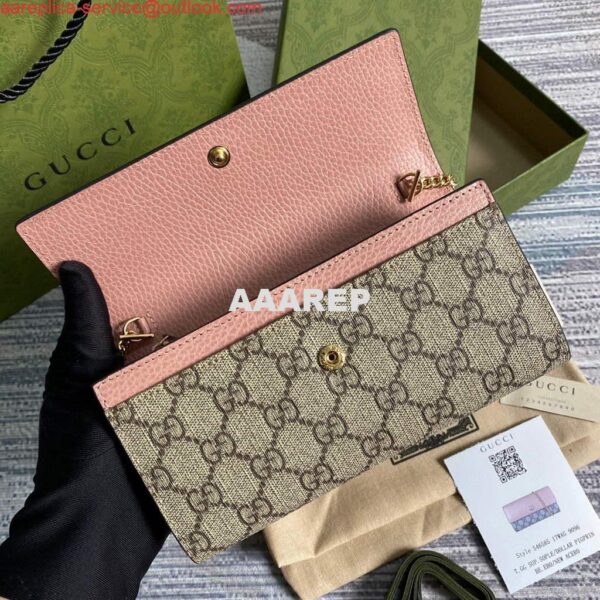 Replica Gucci 546585 GG Marmont Chain Wallet Pink 5