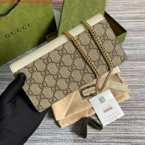 Replica Gucci 546585 GG Marmont Chain Wallet White