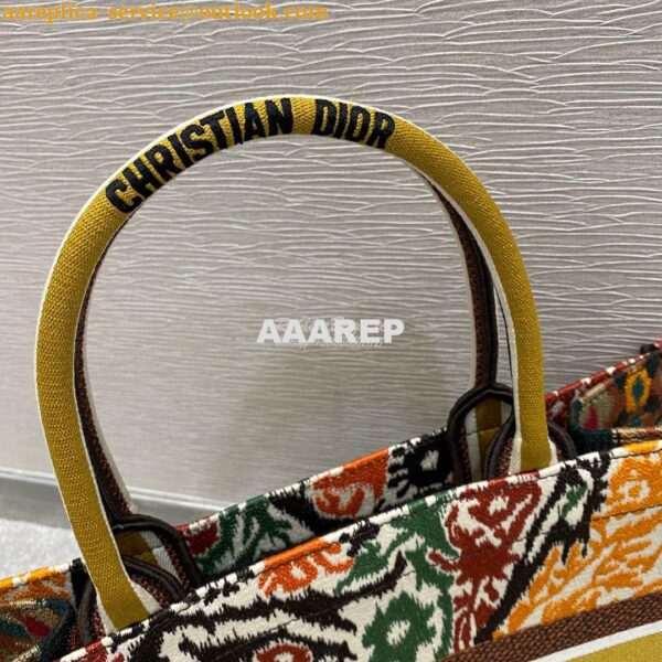 Replica Dior Book Tote bag in Yellow Multicolor Dior Paisley Embroider 16