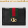 Replica Gucci Web Ophidia Card Case Wallet 523155 Leather Black 2019