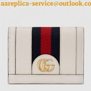 Replica Gucci Web Ophidia Card Case Wallet 523155 Leather White 2019 delihang-9061516