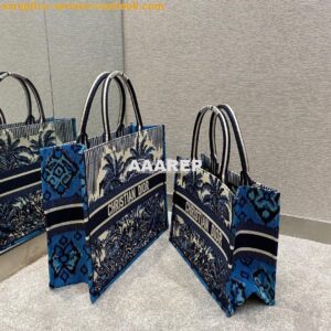 Replica Dior Book Tote Blue Dior Palms Embroidery Canvas Bag 2