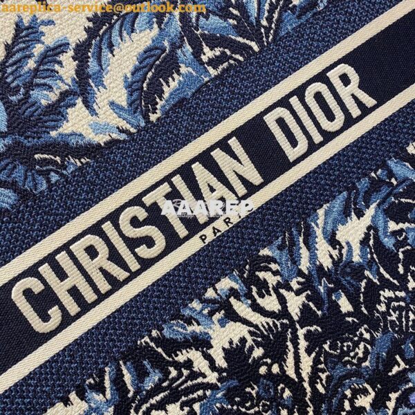 Replica Dior Book Tote Blue Dior Palms Embroidery Canvas Bag 4