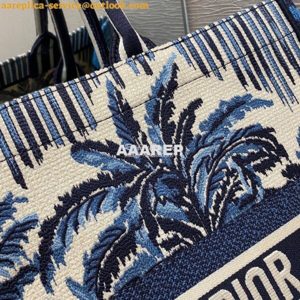 Replica Dior Book Tote Blue Dior Palms Embroidery Canvas Bag 5