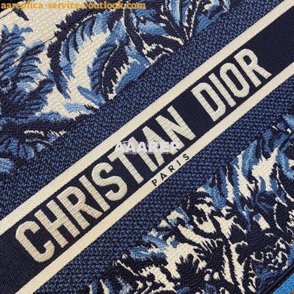 Replica Dior Book Tote Blue Dior Palms Embroidery Canvas Bag 11