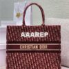 Replica Dior Book Tote Burgundy D-Stripes Embroidery Canvas Bag