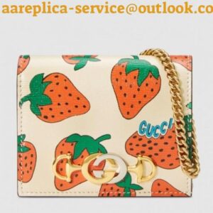 Replica Gucci Zumi Grainy Leather Card Case Wallet 570660 Strawberry 2019 delihang-9052325