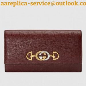 Replica Gucci Zumi Grainy Leather Continental Wallet 573612 Burgundy 2019 delihang-9061530