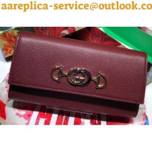 Replica Gucci Zumi Grainy Leather Continental Wallet 573612 Burgundy 2019 delihang-9061530 2