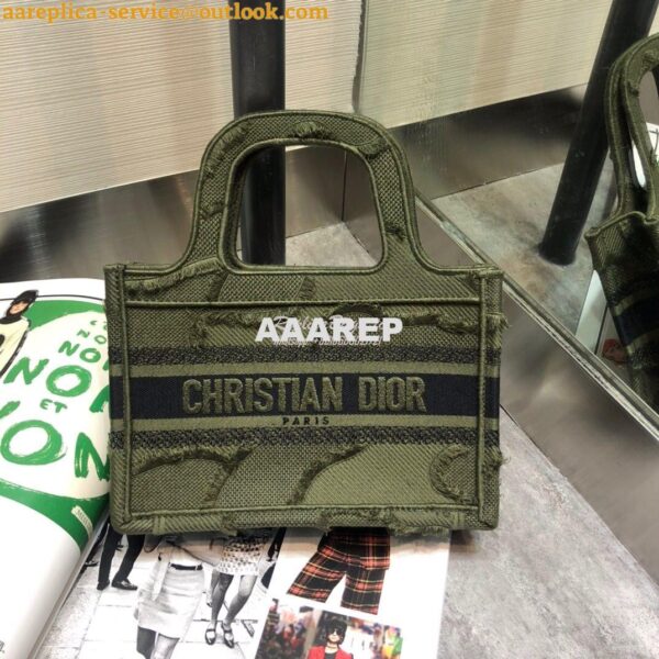 Replica Dior Book Tote Camouflage Embroidered Canvas Bag Green M1271 4