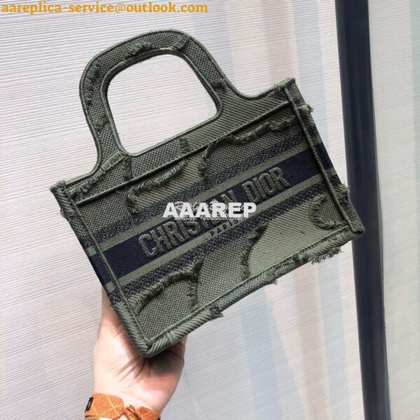 Replica Dior Book Tote Camouflage Embroidered Canvas Bag Green M1271 7