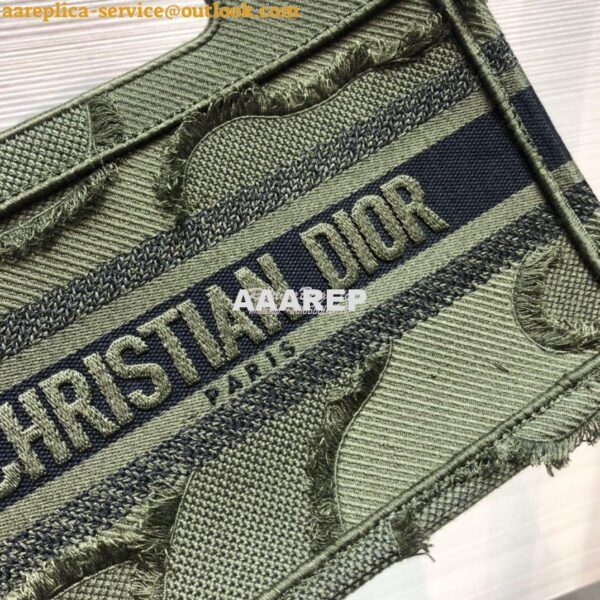 Replica Dior Book Tote Camouflage Embroidered Canvas Bag Green M1271 8