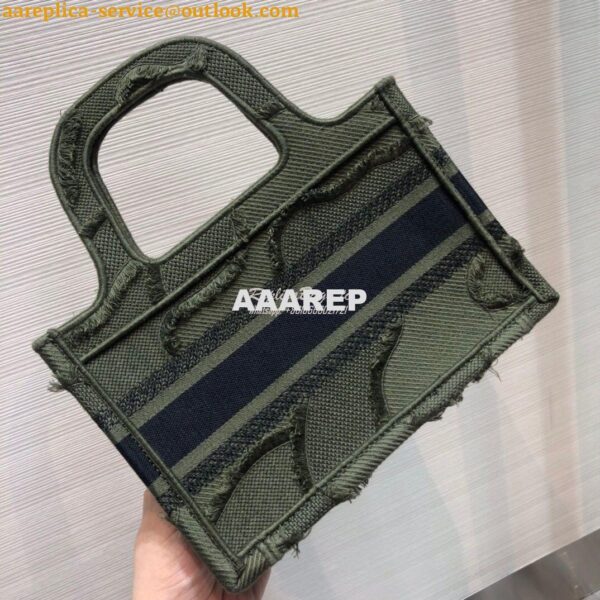 Replica Dior Book Tote Camouflage Embroidered Canvas Bag Green M1271 12