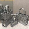 Replica Dior Book Tote in Beige Houndstooth Embroidery M1271 2