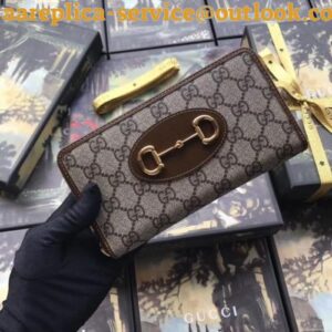 Replica Gucci Horsebit 1955 Brown Zip Around Wallet 2