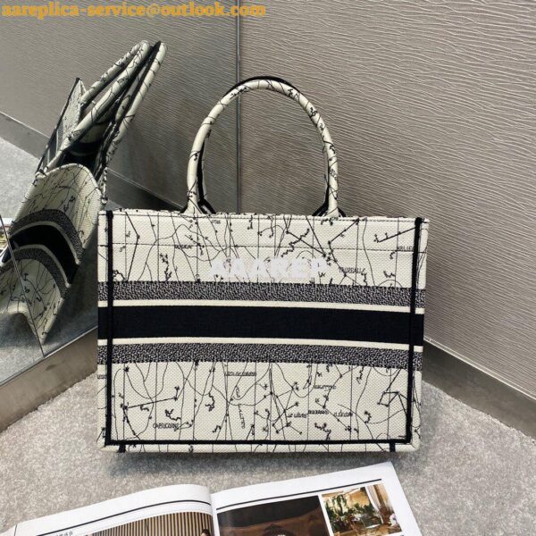 Replica Dior Book Tote M1286 Latte Multicolor Dior Zodiac Embroidery 16