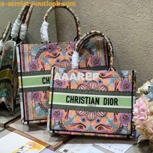 Replica Dior Book Tote M1286 Multicolor Dior in Lights Embroidery