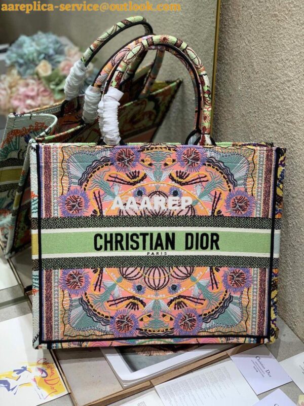 Replica Dior Book Tote M1286 Multicolor Dior in Lights Embroidery 4