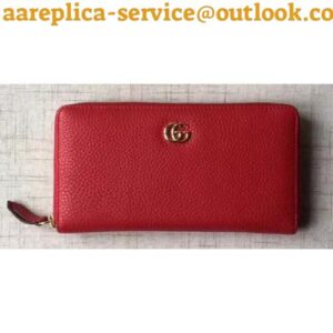 Replica Gucci Leather Zip Around Wallet 456117 Red 2018 2