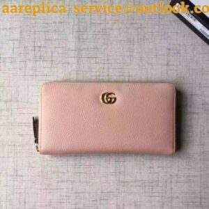 Replica Gucci Light Pink Leather Zip Around Wallet 2