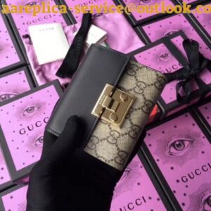 Replica Gucci Padlock Compact Wallet In GG Supreme Canvas 2