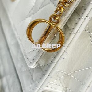 Replica Dior Caro Belt Pouch With Chain in Latte Supple Cannage Calfsk 2