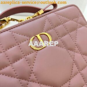 Replica Dior Caro Box Bag With Chain Antique Pink Quilted Macrocannage 2