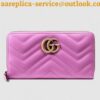 Replica Gucci Pink Print Leather Zip Around Wallet 2