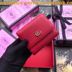 Replica Gucci Red GG Marmont Compact Wallet 2