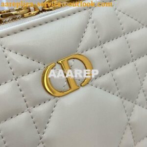 Replica Dior Caro Box Bag With Chain Latte Quilted Macrocannage Calfsk 2