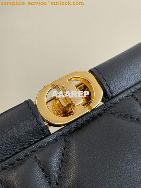 Replica Dior Caro Colle Noire Clutch With Chain Black Cannage Lambskin 4